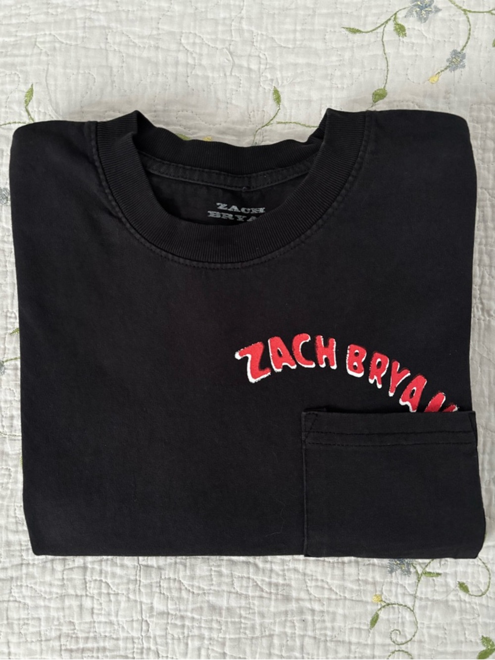 Zach Bryan Tour Merch T-Shirt Black Pocket Tee Men’s M Country Concert Graphic